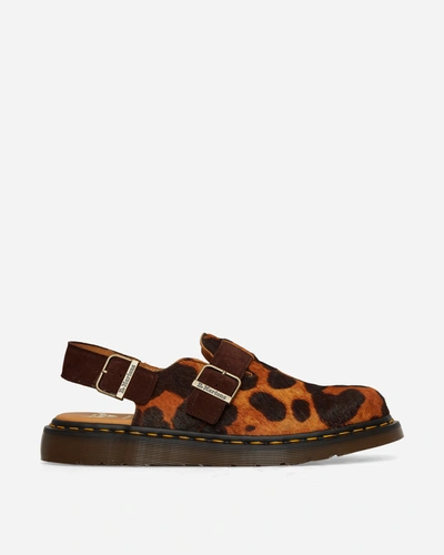 Shop Dr. Martens' Jorge Made In England Hair On Mules Ocelot / Dark Brown In Multicolor