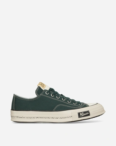 Shop Visvim Skagway Lo Canvas Sneakers In Green