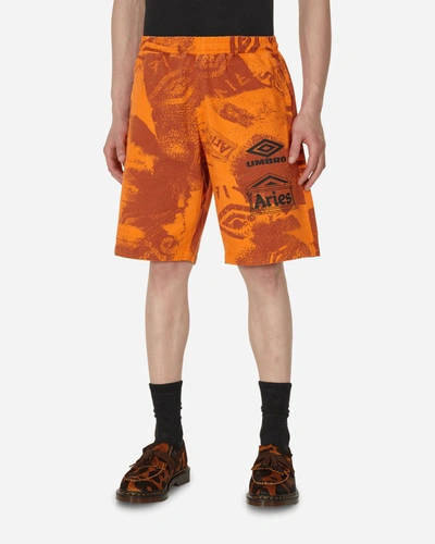 Shop Aries Umbro Pro 64 Shorts In Orange