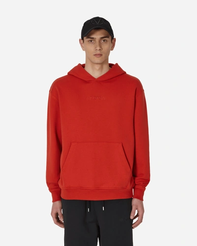Shop Nike Wordmark Fleece Hooded Sweatshirt Mystic In Red