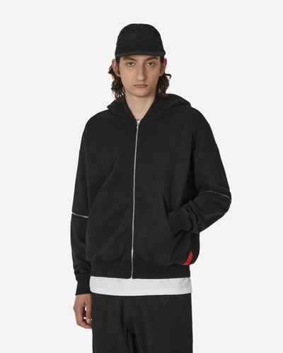 Shop Phingerin Zip Off Hooded Sweatshirt Black In Grey