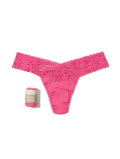 Shop Hanky Panky Supima® Cotton Low Rise Thong In Pink