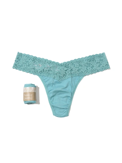 Shop Hanky Panky Supima® Cotton Low Rise Thong In Blue
