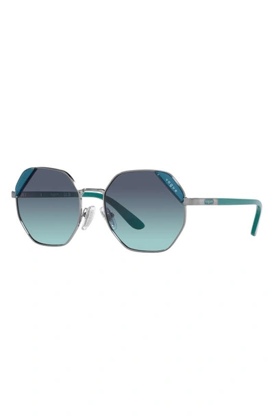 Shop Vogue 55mm Gradient Irregular Sunglasses In Gunmetal