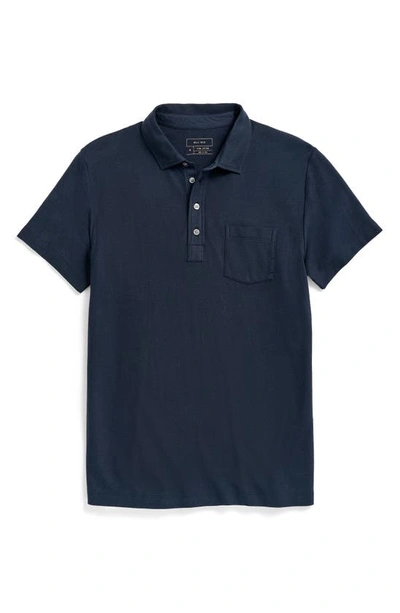 Billy Reid Pique Pensacola Polo In Carbon Blue