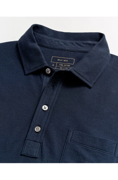 Billy Reid Pique Pensacola Polo In Carbon Blue