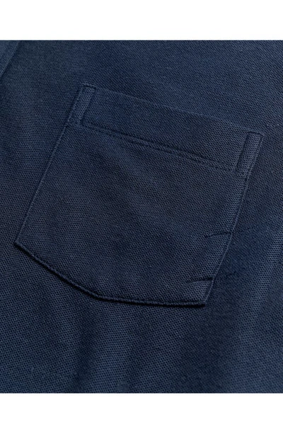 Billy Reid Pique Pensacola Polo In Carbon Blue