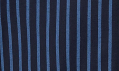 Shop Les Deux Lawson Stripe Camp Shirt In Dark Navy/ Palace Blue