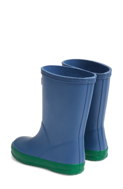 Shop Hunter Kids' Original First Classic Waterproof Rain Boot In Peak Blue/ Hyper Green