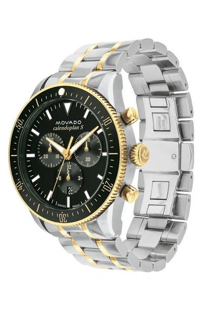 Shop Movado Heritage Calendoplan Chronograph Bracelet Watch, 42mm In Green