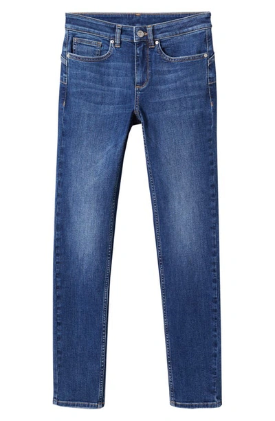 Shop Mango Push-up Ankle Skinny Jeans In Open Blue