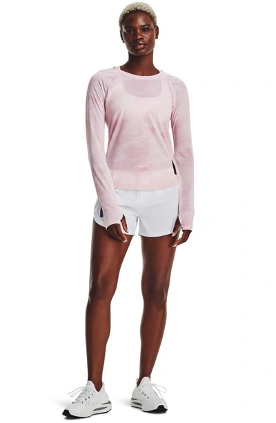 Shop Under Armour Run Anywhere Streaker Long Sleeve Top In Prime Pink