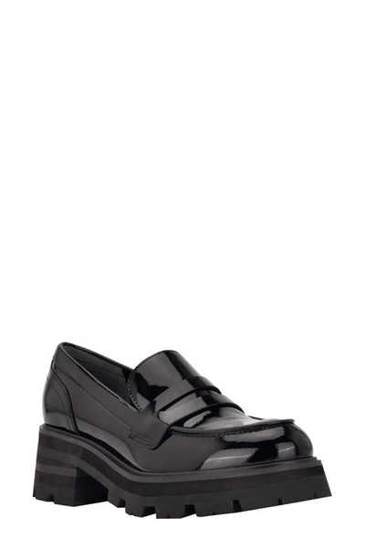 Shop Marc Fisher Ltd Latika Platform Loafer In Black Patent