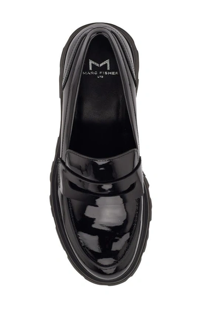 Shop Marc Fisher Ltd Latika Platform Loafer In Black Patent