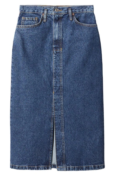 Shop Mango Denim Skirt In Open Blue