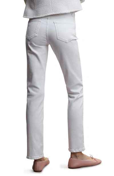 Mango Mid-rise Straight Jeans White In White