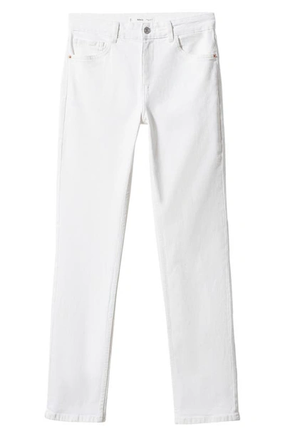 Mango Mid-rise Straight Jeans White In White