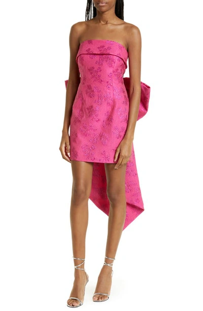 Shop Rebecca Vallance Matchmaker Bow Strapless Dress In Hot Pink