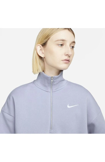 Shop Nike Sportswear Phoenix Fleece Crop Sweatshirt In Indigo Haze/ Sail