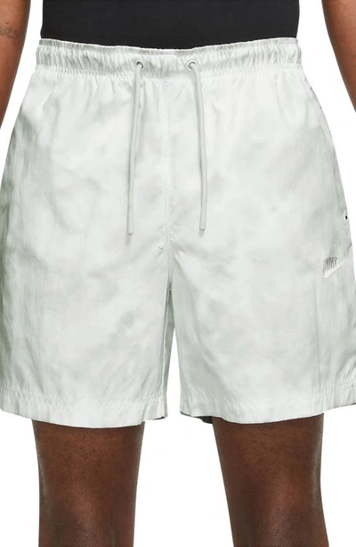 Shop Nike Sportswear Tech Pack Nylon Shorts In Light Silver/ White