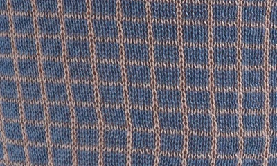 Shop Canali Microcheck Cotton Dress Socks In Blue