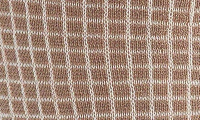 Shop Canali Microcheck Cotton Dress Socks In Brown