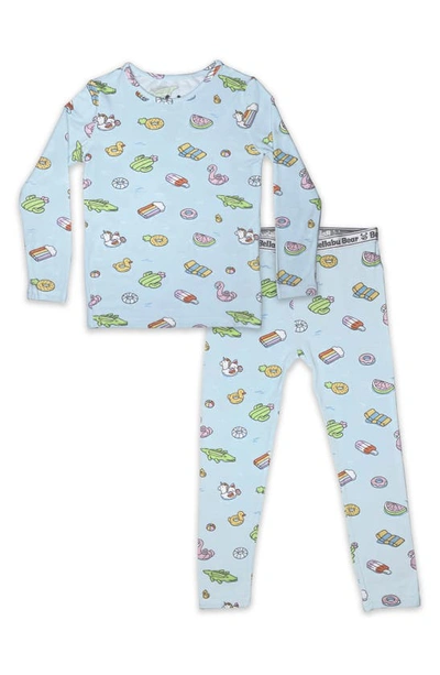 Shop Bellabu Bear Kids' French Pool Floats Print Fitted Two-piece Pajamas