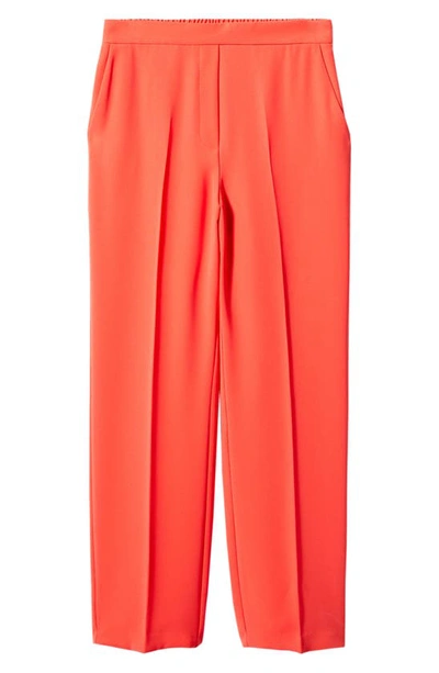 Shop Mango Wide Leg Suit Pants In Bright Red