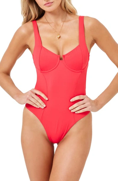 Shop L*space Kendal Underwire One-piece Swimsuit In Hot Cherry