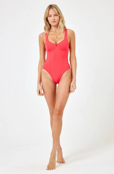 Shop L*space Kendal Underwire One-piece Swimsuit In Hot Cherry