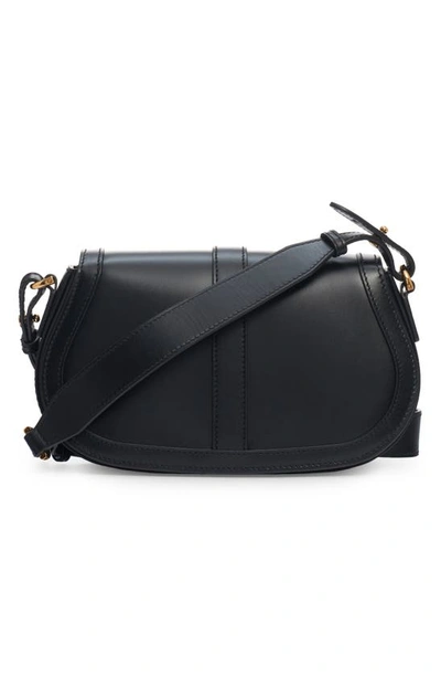 Shop Versace Medium Greca Goddess Leather Shoulder Bag In Black- Gold