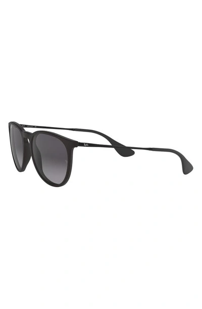 Shop Ray Ban Erika 54mm Gradient Round Sunglasses In Black/ Grey Gradient