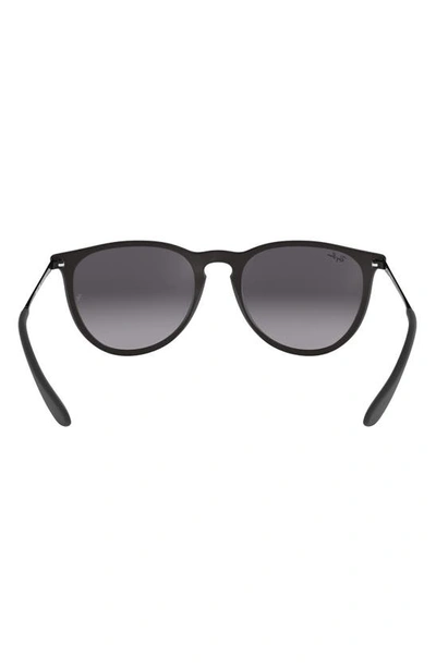 Shop Ray Ban Erika 54mm Gradient Round Sunglasses In Black/ Grey Gradient