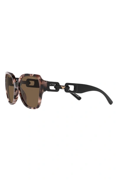Shop Emporio Armani 54mm Square Sunglasses In Dark Brown