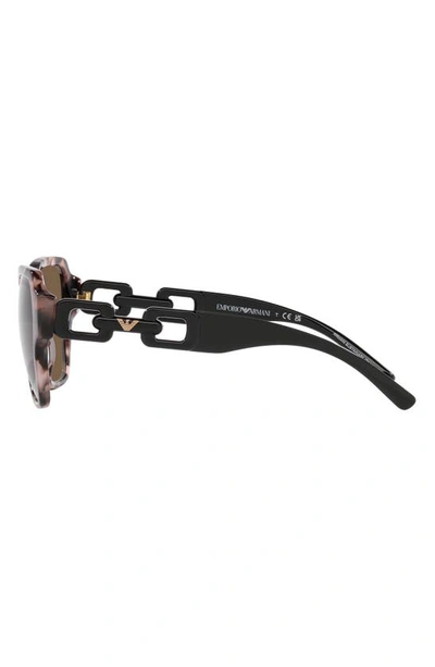 Shop Emporio Armani 54mm Square Sunglasses In Dark Brown