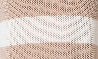 Akris Punto Stripe Merino Wool Mesh Sweater In Cream-beige