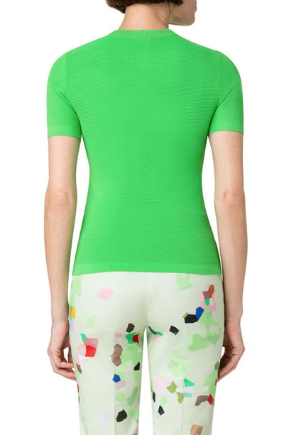 Shop Akris Punto Mixed Stitch Sweater In 055 Vibrant Green