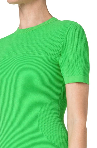 Shop Akris Punto Mixed Stitch Sweater In 055 Vibrant Green