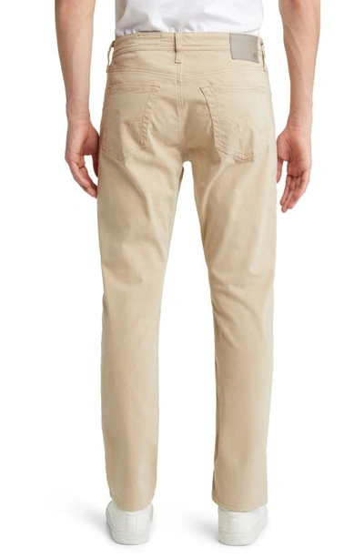 Shop Ag Everett Sueded Stretch Sateen Straight Fit Pants In Latte