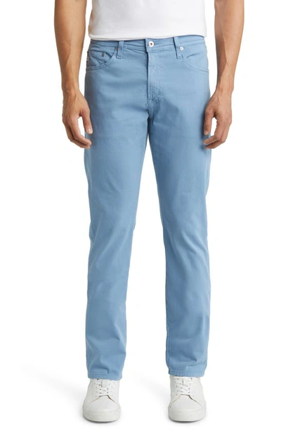 Shop Ag Everett Sueded Stretch Sateen Straight Fit Pants In Clear Skies