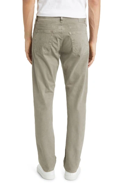 Shop Ag Everett Sueded Stretch Sateen Straight Fit Pants In Sulfar Light Sterling