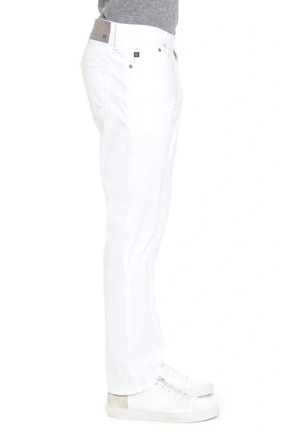 Shop Ag Everett Sueded Stretch Sateen Straight Fit Pants In White