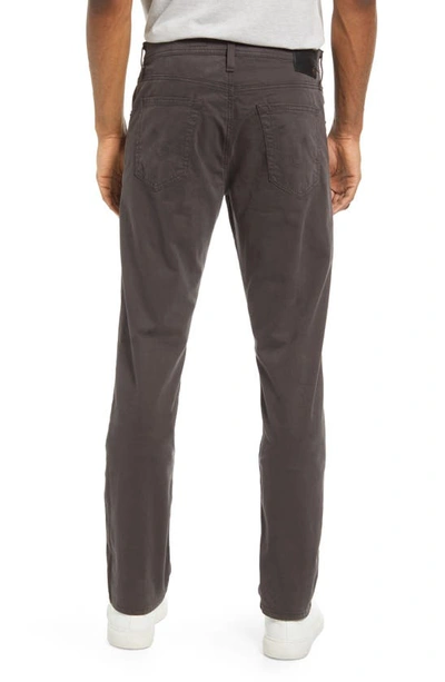 Shop Ag Everett Sueded Stretch Sateen Straight Fit Pants In Shadow Hawk