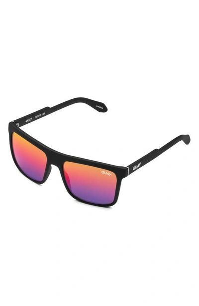 Shop Quay Let It Run 48mm Square Sunglasses In Black/ Purple Yellow Rainbow