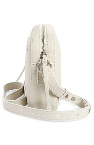 Shop Allsaints Captain Square Leather Crossbody Bag In Warm White