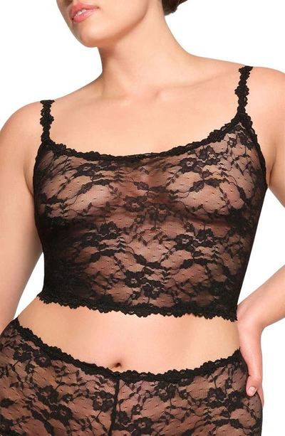 Shop Skims Stretch Lace Camisole In Onyx