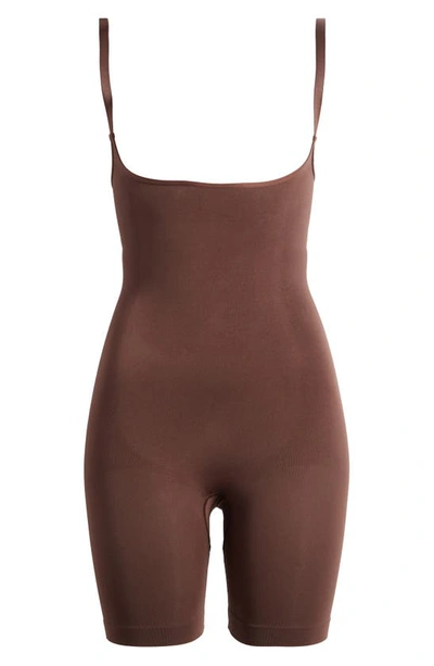 Skims Womens Cocoa Butt-enhancing Open-bust Stretch-woven Body In Cocoa