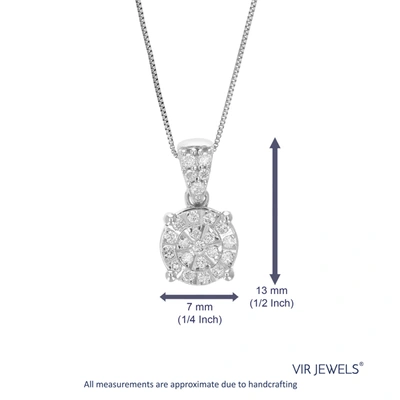 Vir Jewels 1/6 Cttw Lab Grown Diamond .925 Sterling Silver Pendant Necklace 1/4 Inch With 18 Inch Chain In Silver