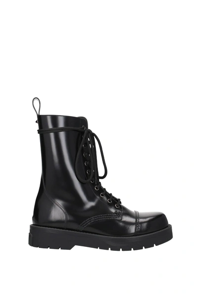 Shop Valentino Ankle Boot Leather Black