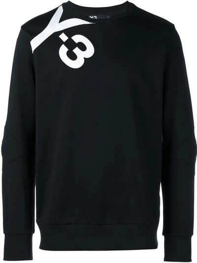 Y-3 Logo Detail Cotton Sweatshirt, Black